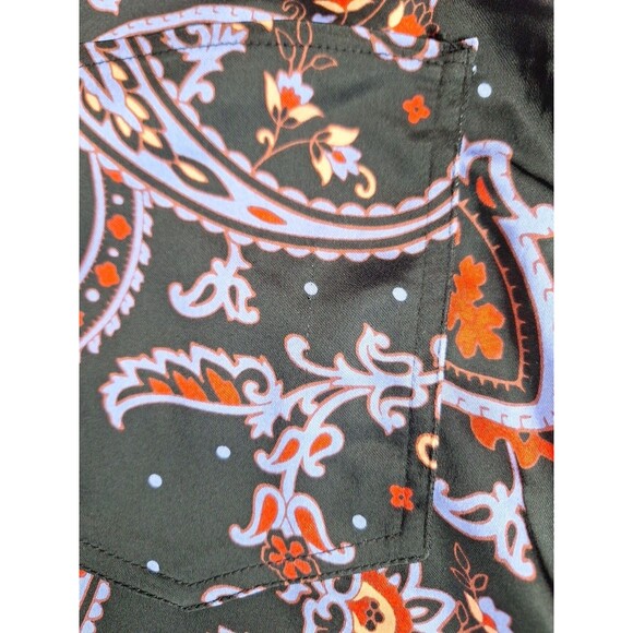 WeWoreWhat Danielle Bernstein Womens Pants Black Paisley Ankle Flare Size 26 - Picture 9 of 10